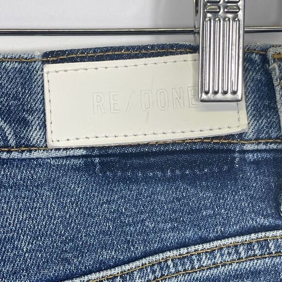 Re/Done Medium Wash Blue High Waisted Straight Leg Jeans Size 25 - Picture 4 of 11
